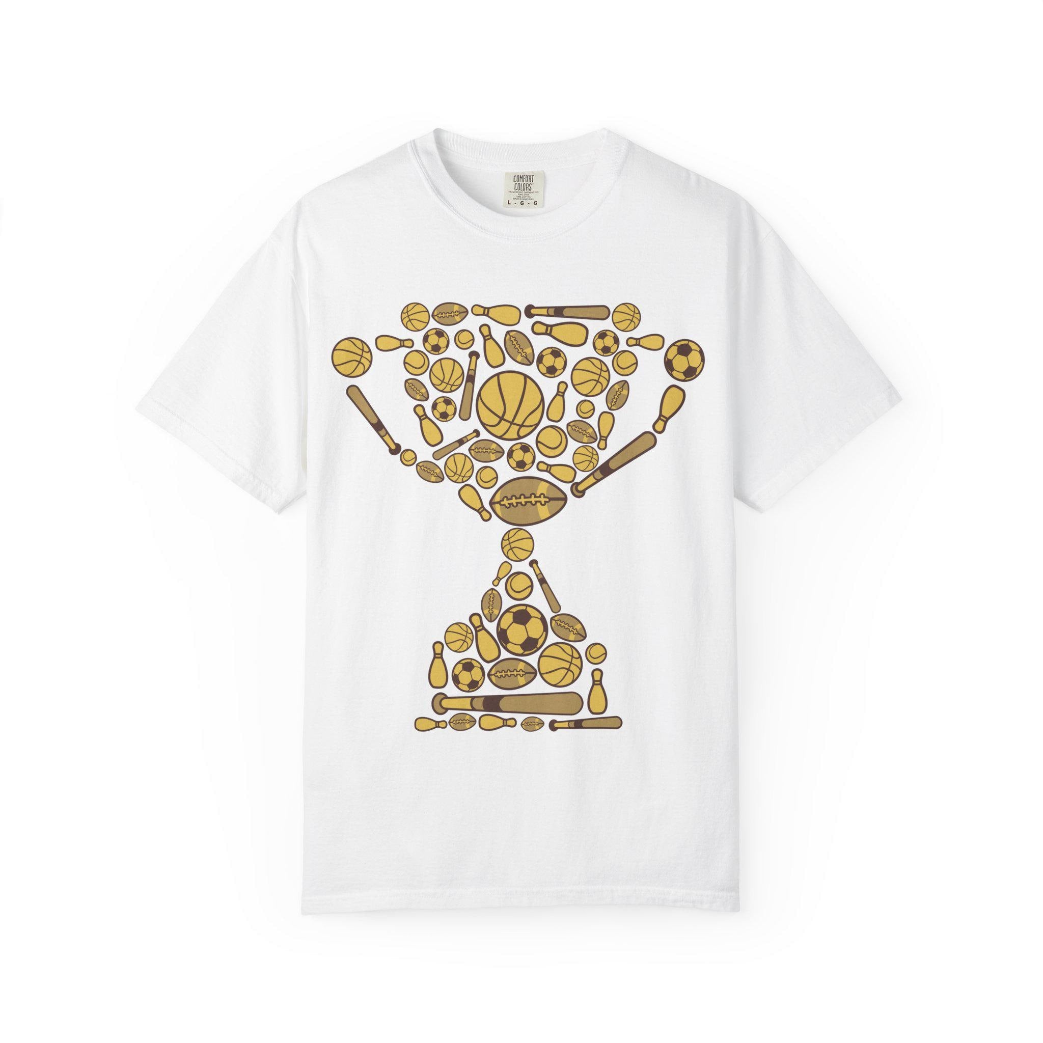 Sports Lover Graphic T-Shirt | Multi-Sport Hourglass Tee | Athletic Icons Unisex Shirt | Sports Fan Gift