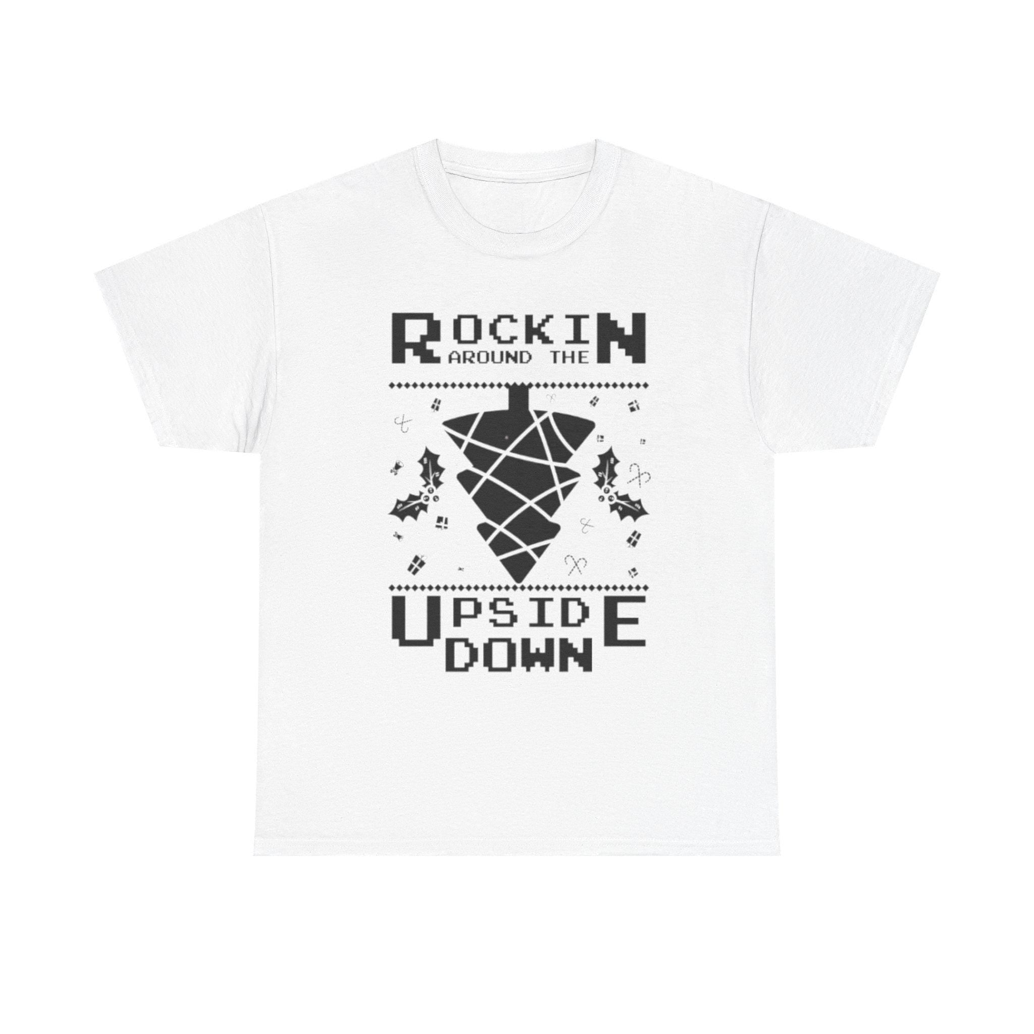 Rockin Around the Upside Down Retro Arcade Pixel Art Graphic T-Shirt
