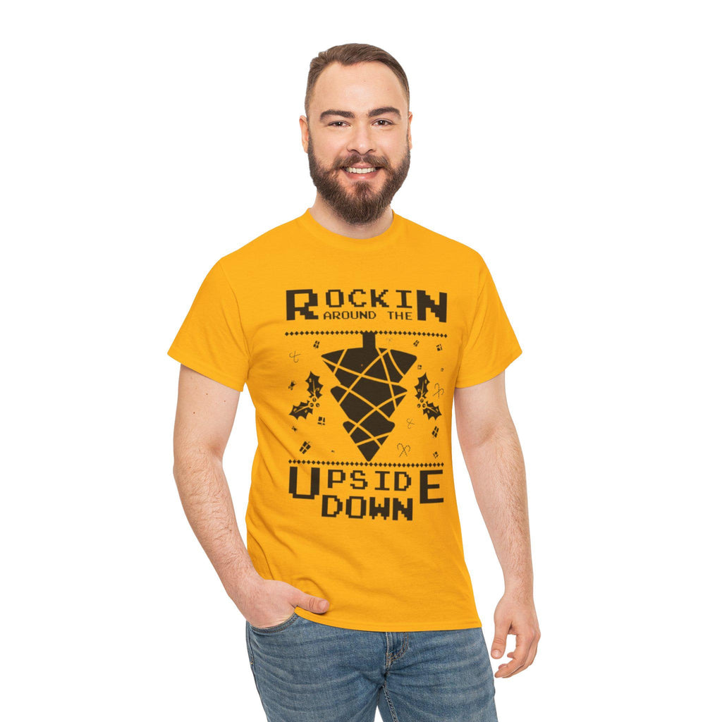 Rockin Around the Upside Down Retro Arcade Pixel Art Graphic T-Shirt