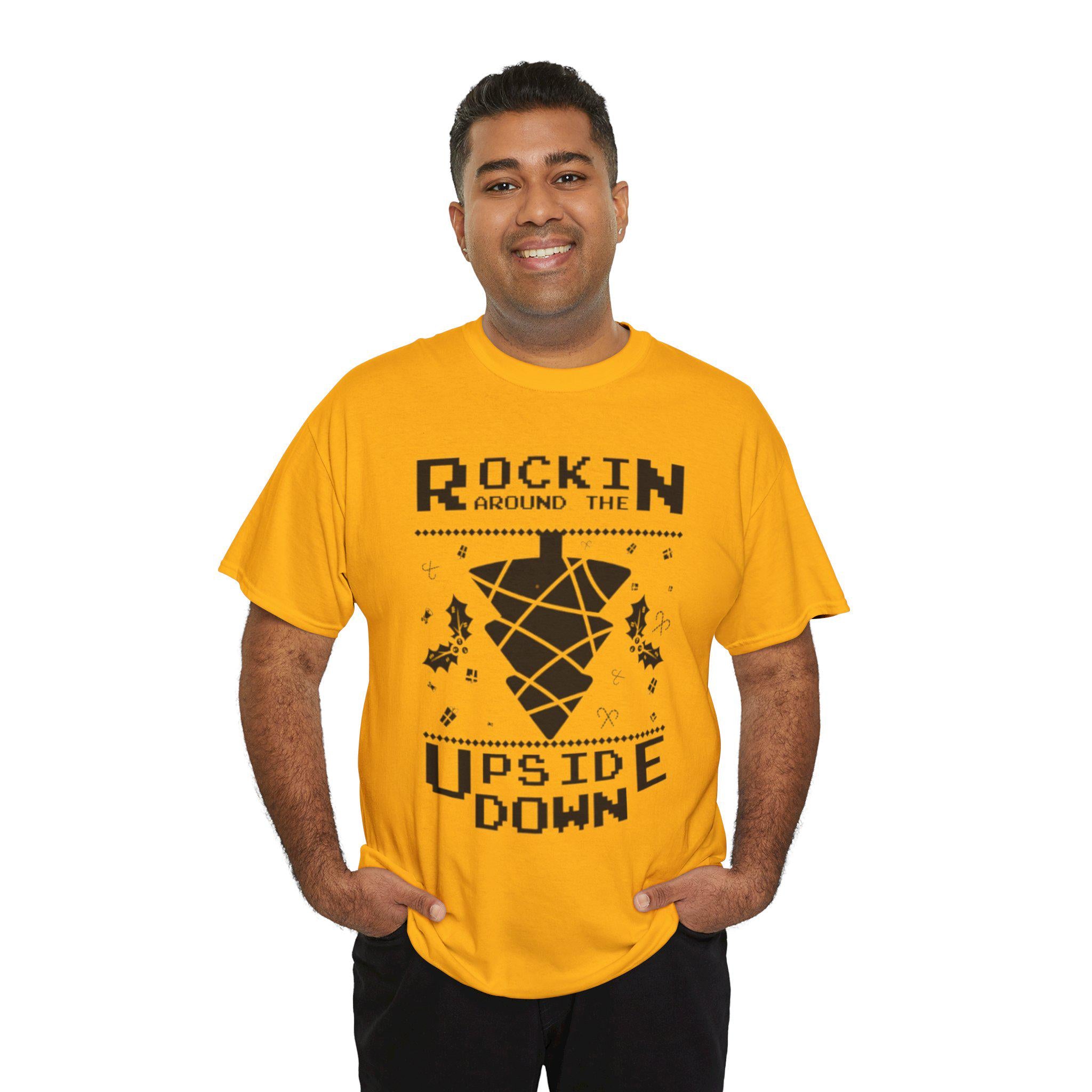 Rockin Around the Upside Down Retro Arcade Pixel Art Graphic T-Shirt