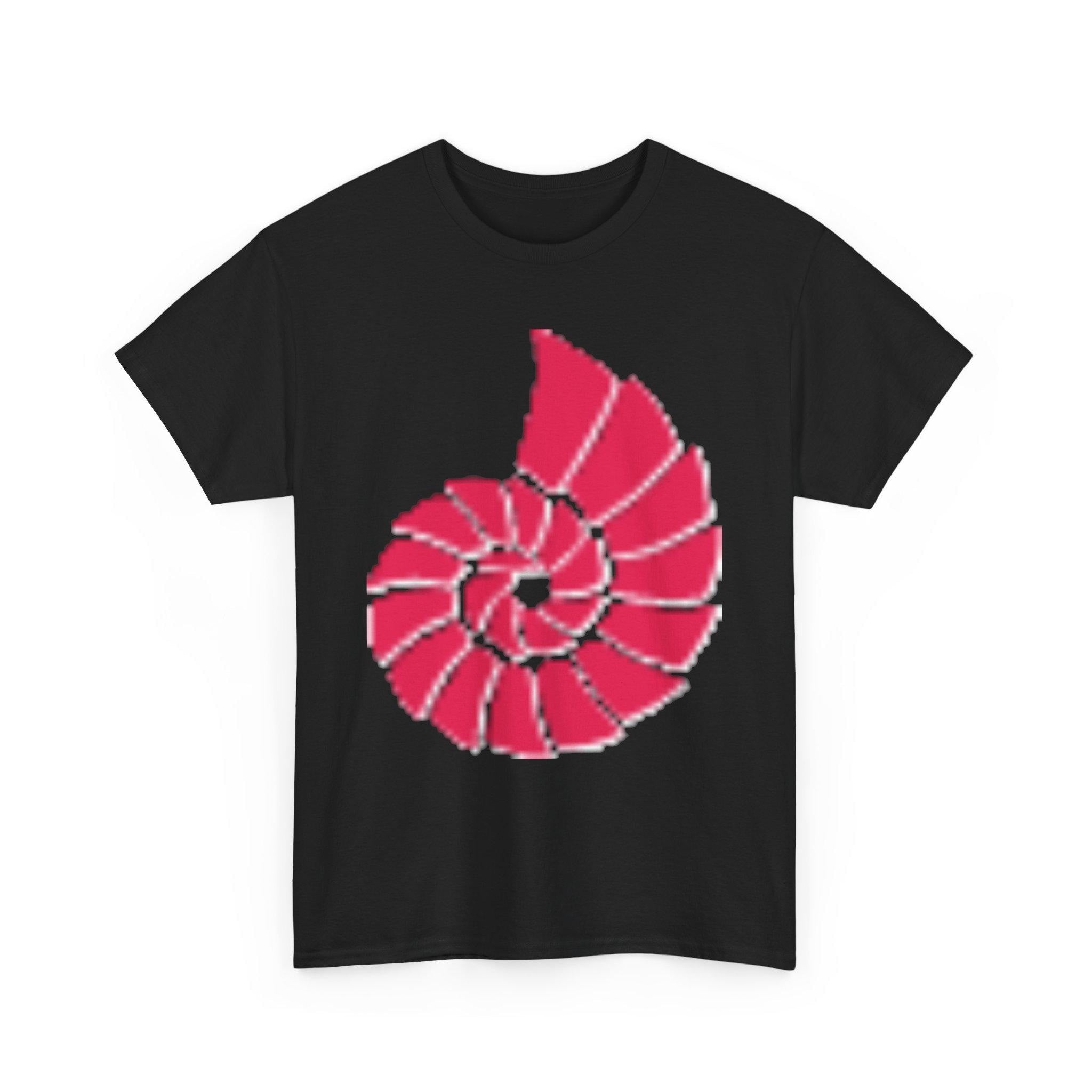 Nautilus Spiral Graphic T Shirt, Coral Red Ocean Shell Design, Coastal Beach Unisex Gift