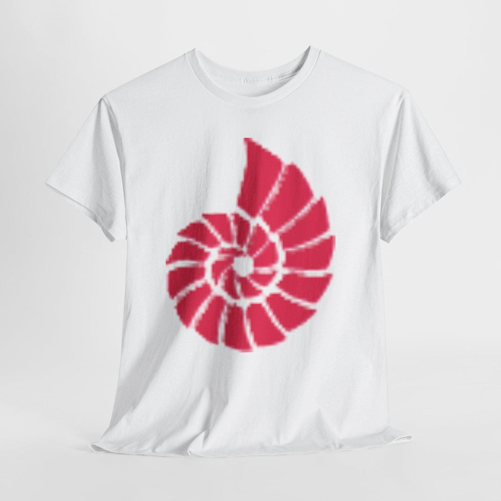 Nautilus Spiral Graphic T Shirt, Coral Red Ocean Shell Design, Coastal Beach Unisex Gift