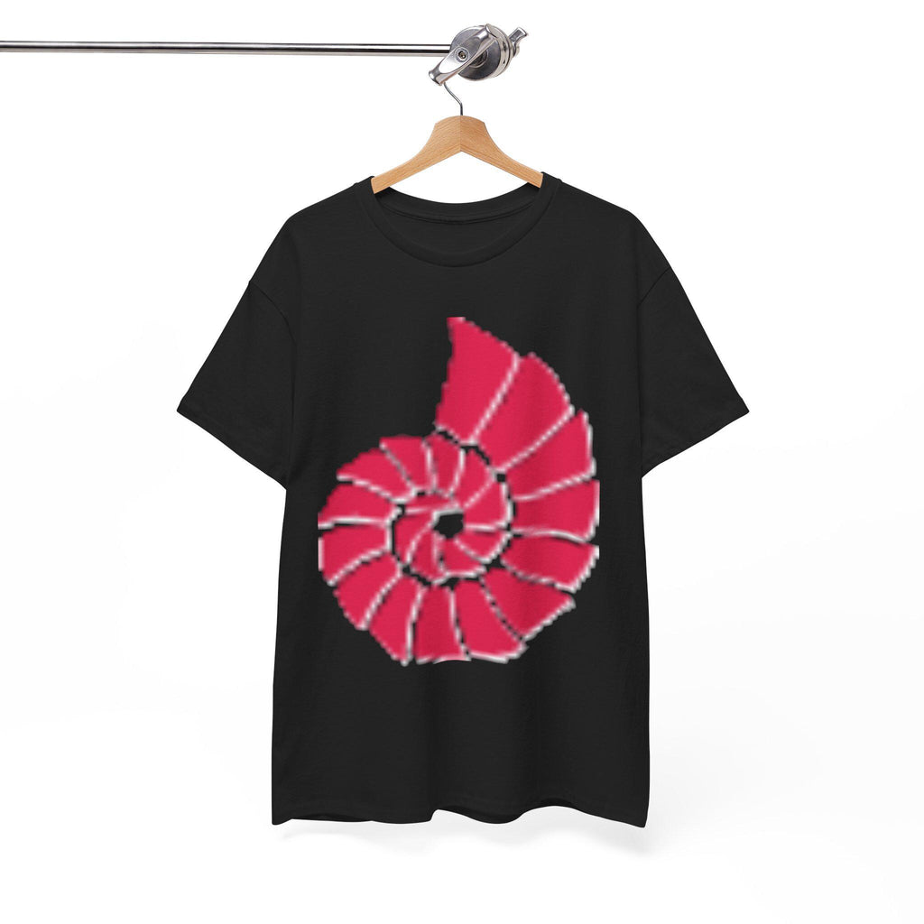 Nautilus Spiral Graphic T Shirt, Coral Red Ocean Shell Design, Coastal Beach Unisex Gift