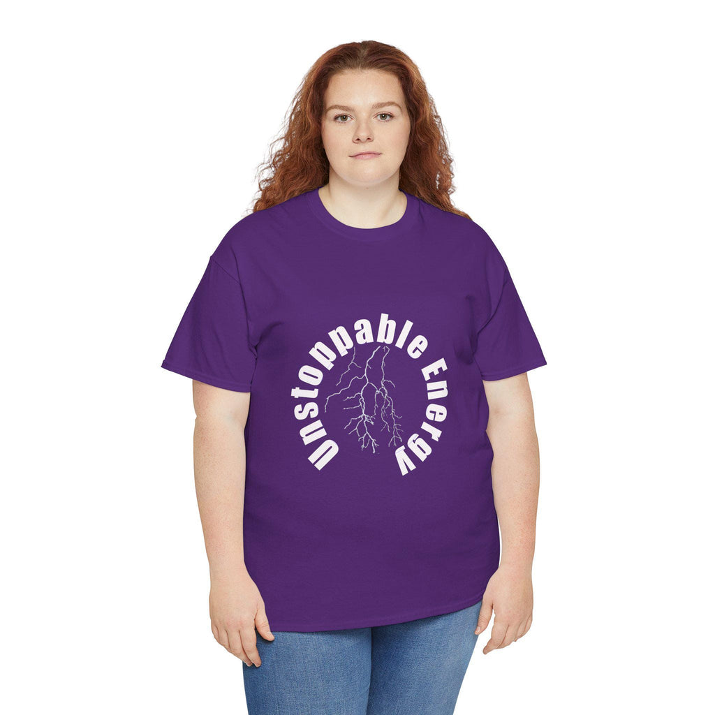 Unstoppable Energy lightning circle Tee | Minimalist bold white on black