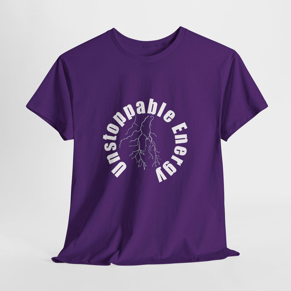 Unstoppable Energy lightning circle Tee | Minimalist bold white on black