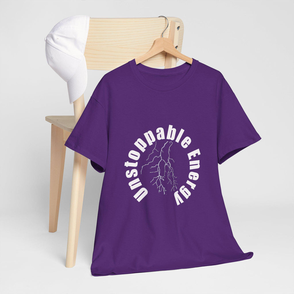 Unstoppable Energy lightning circle Tee | Minimalist bold white on black
