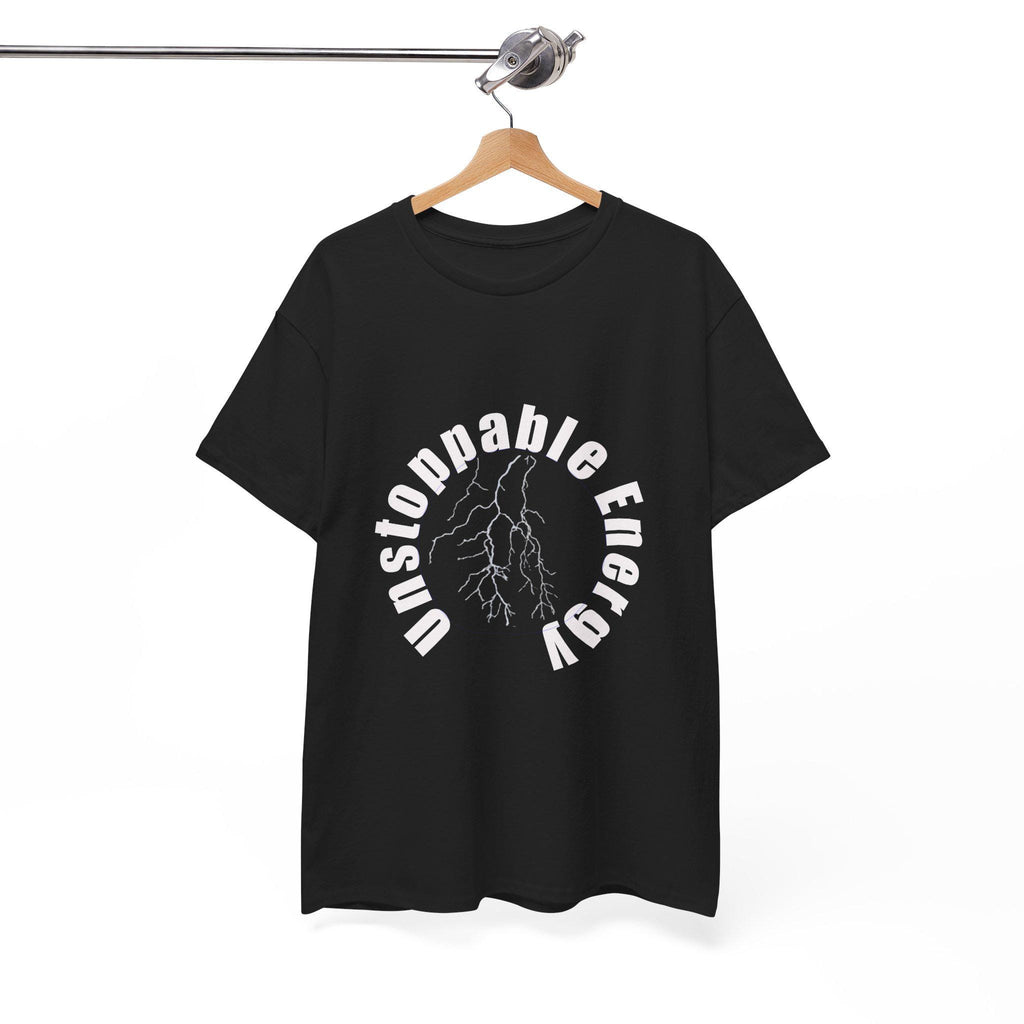 Unstoppable Energy lightning circle Tee | Minimalist bold white on black