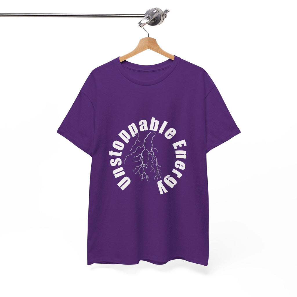 Unstoppable Energy lightning circle Tee | Minimalist bold white on black