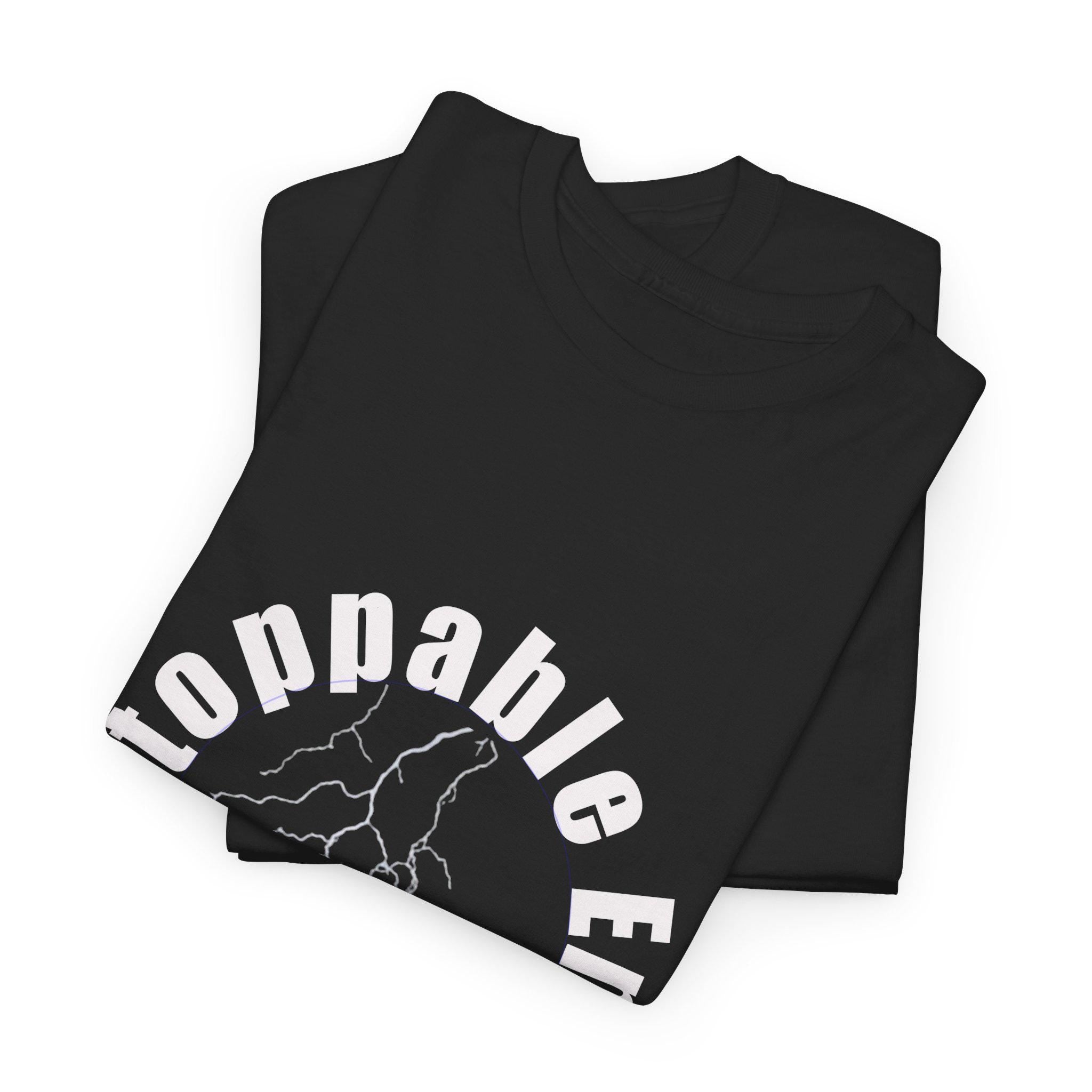 Unstoppable Energy lightning circle Tee | Minimalist bold white on black