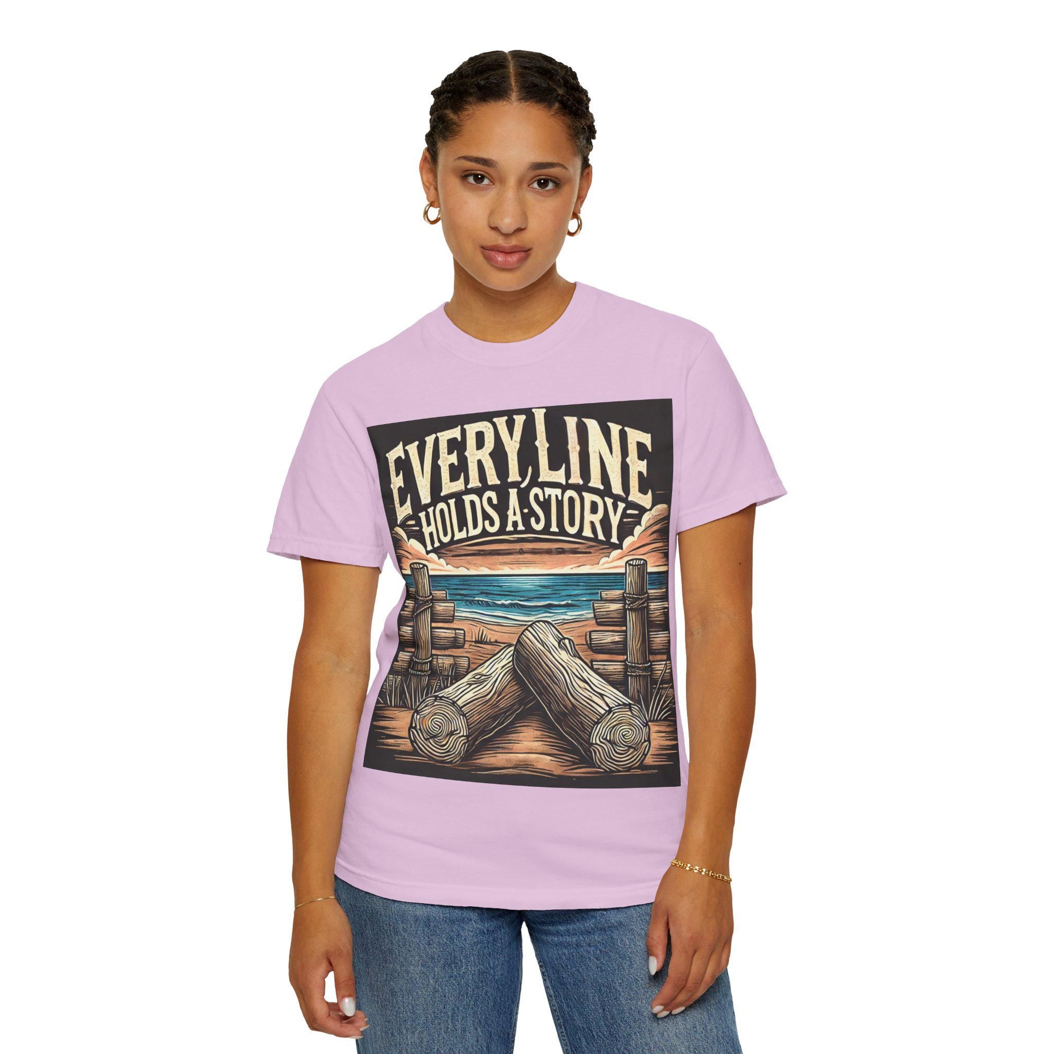 Nature Art Story Tee T-shirt | Garment-Dyed Cotton, Casual Wear