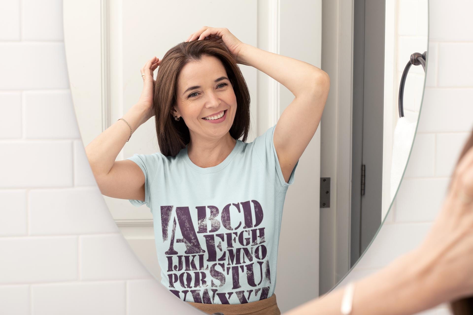 Vintage Alphabet Shirt ABC Graphic Tee Stencil Typography Teacher Gift