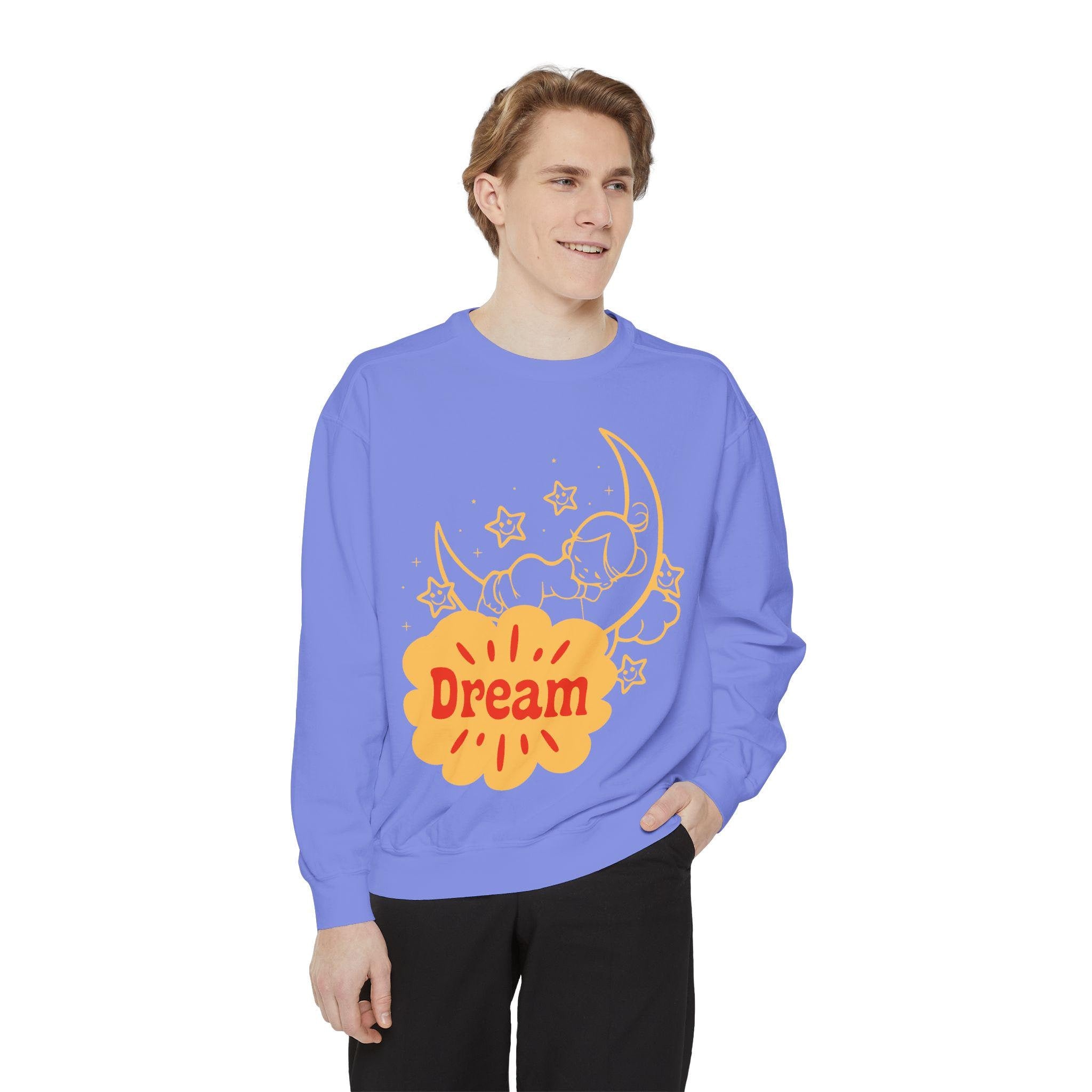 Retro Moon Embroidered Sweatshirt – Dreamy Vintage Celestial Comfort