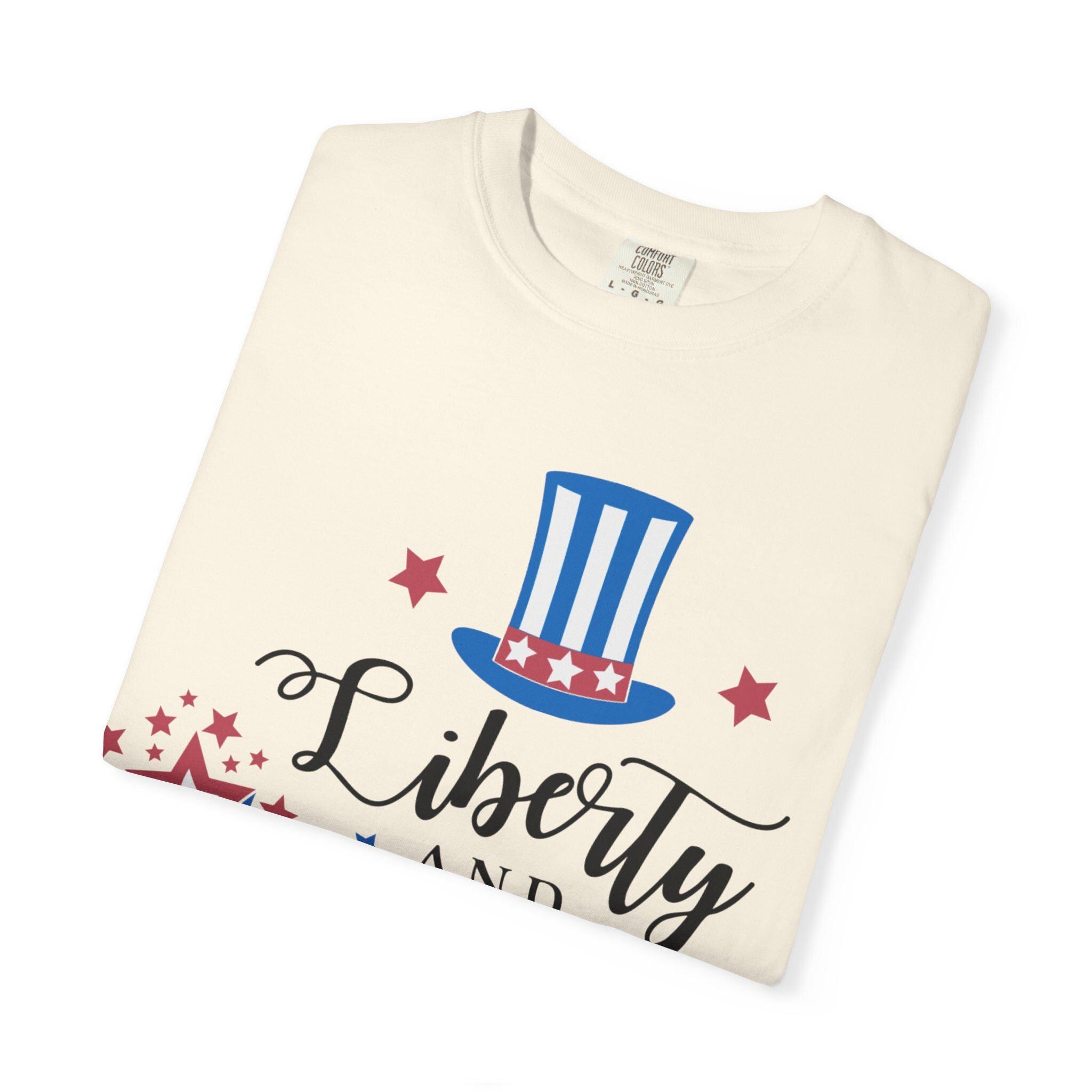 Liberty and Justice Patriotic Top Hat T-Shirt | Vintage Graphic Tee