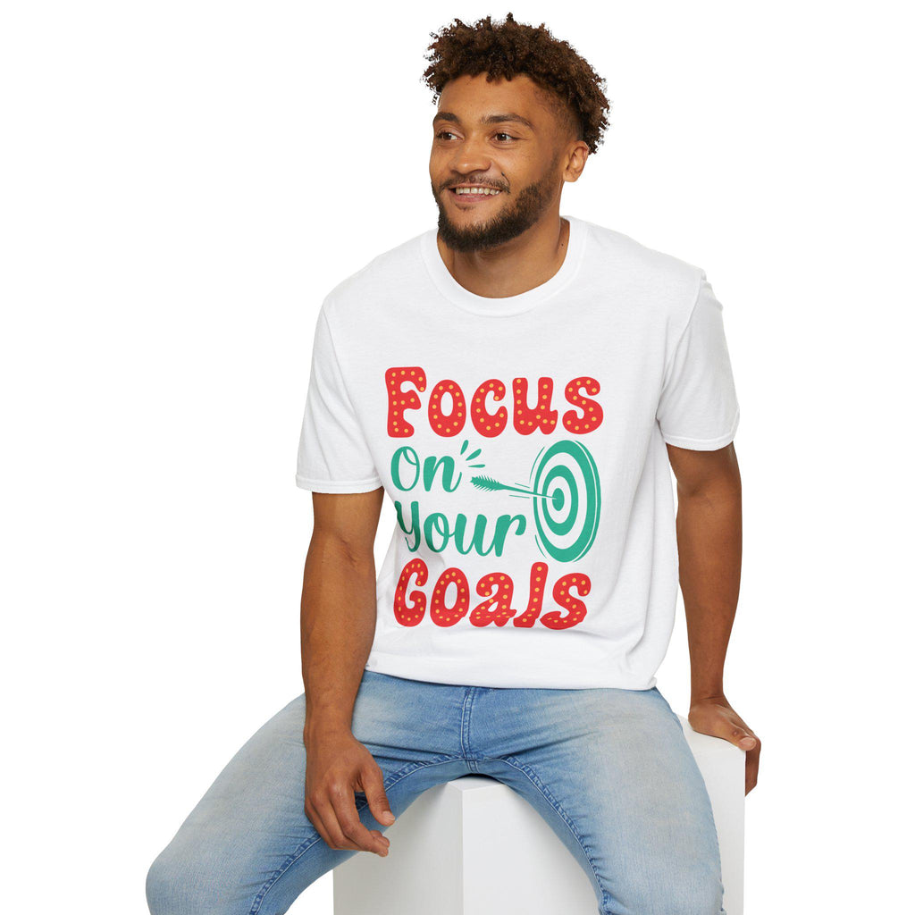Focus On Your Goals tee | Motivational Graphic T-Shirt, Hand-Lettered Target Design