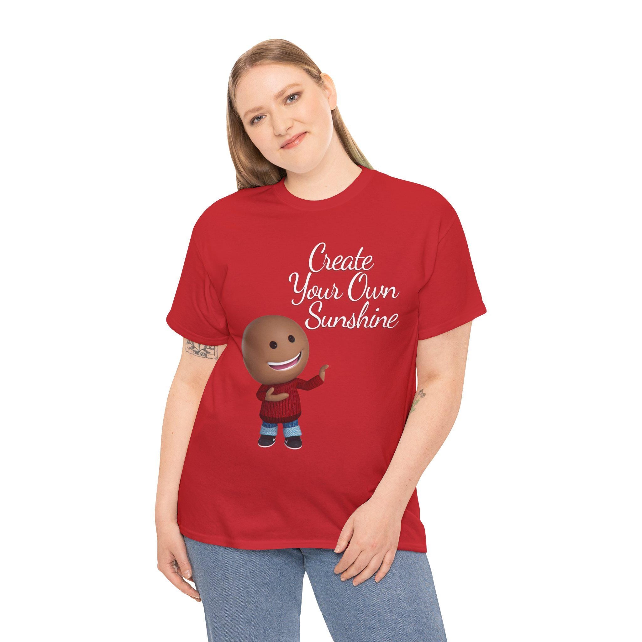Create Your Sunshine Shirt, Positive Graphic Tee, Hand-Lettered Unisex, Minimalist Style