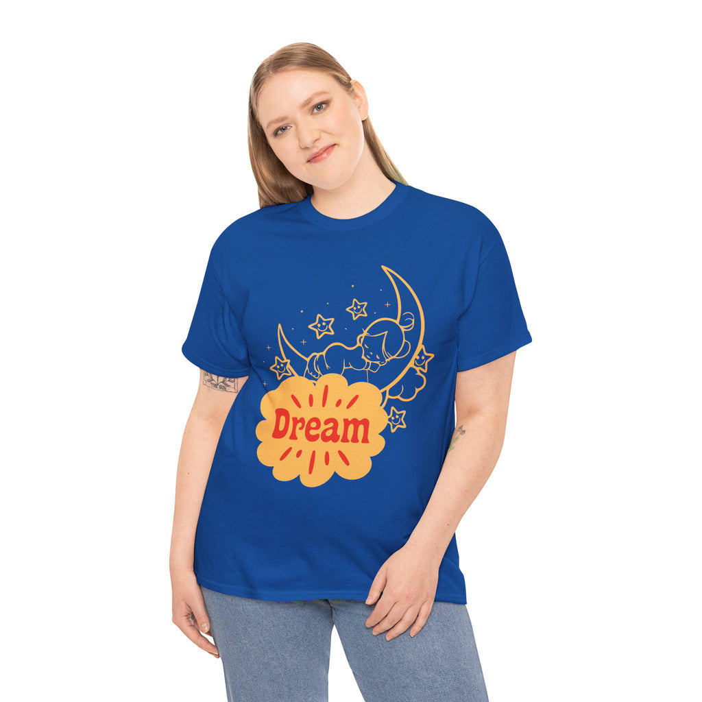 Sleeping Moon Sketch Dream Tee | Crescent Moon, Stars Night Illustration