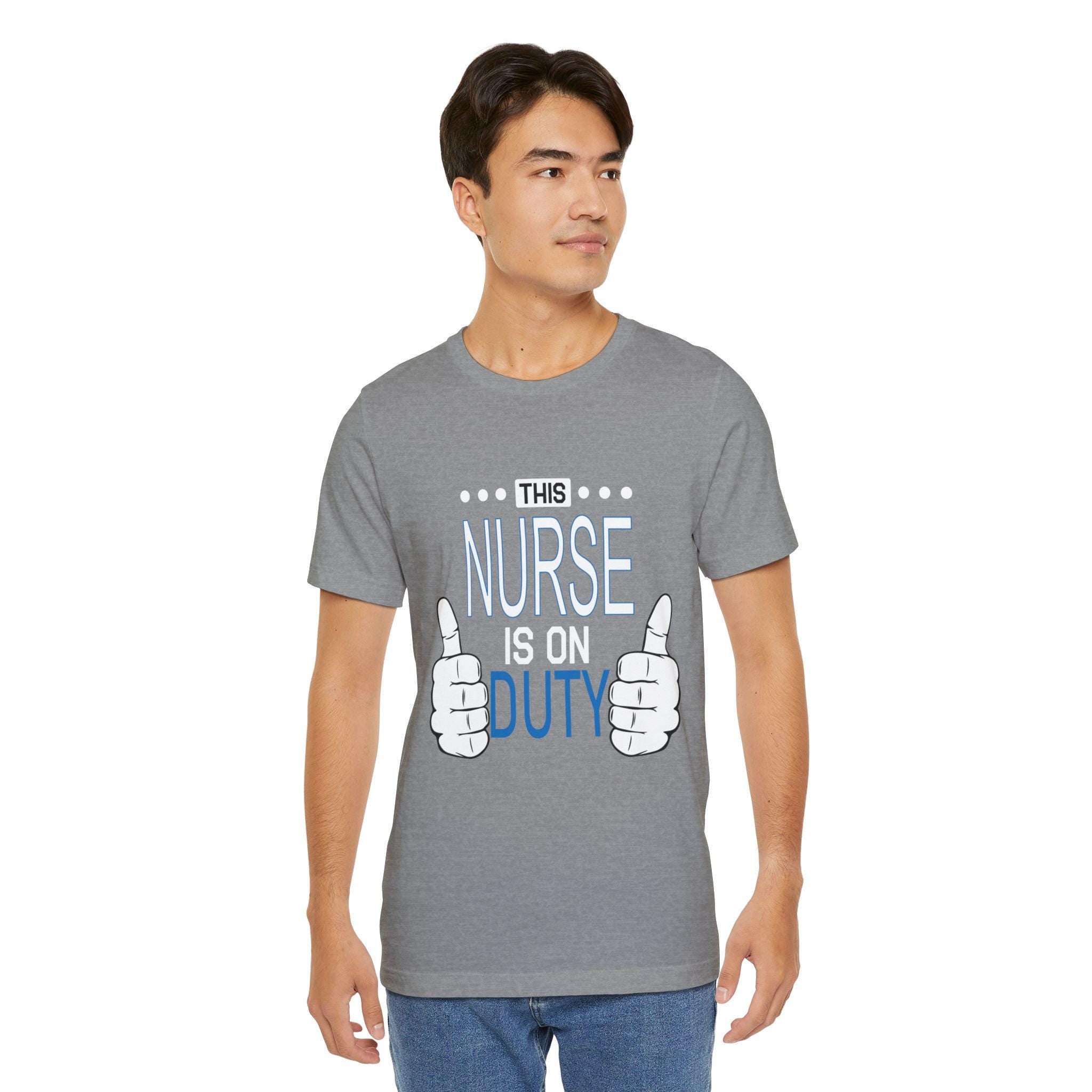 This Nurse Is On Duty T-Shirt | Nurse Thumbs Graphic Tee