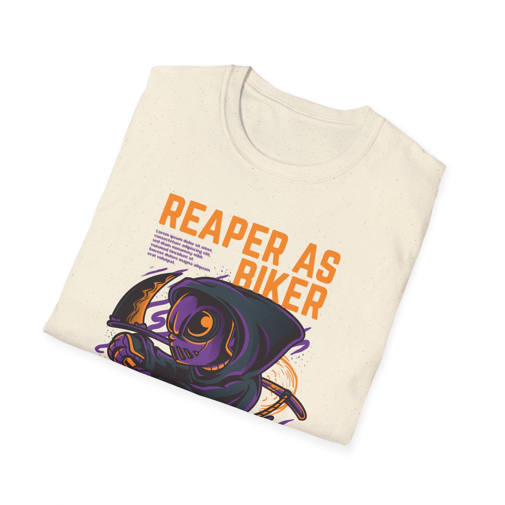 Reaper as Biker T-Shirt | Grim Reaper Motorcycle Illustration