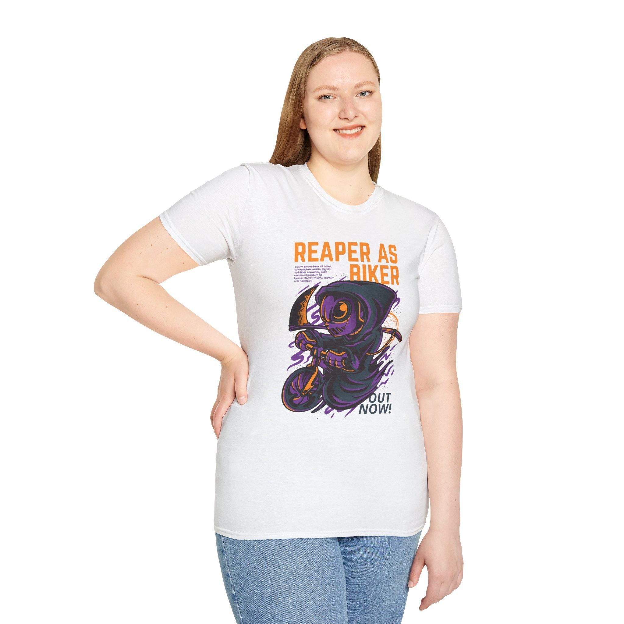 Reaper as Biker T-Shirt | Grim Reaper Motorcycle Illustration