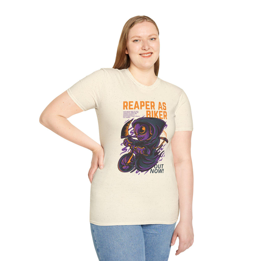 Reaper as Biker T-Shirt | Grim Reaper Motorcycle Illustration