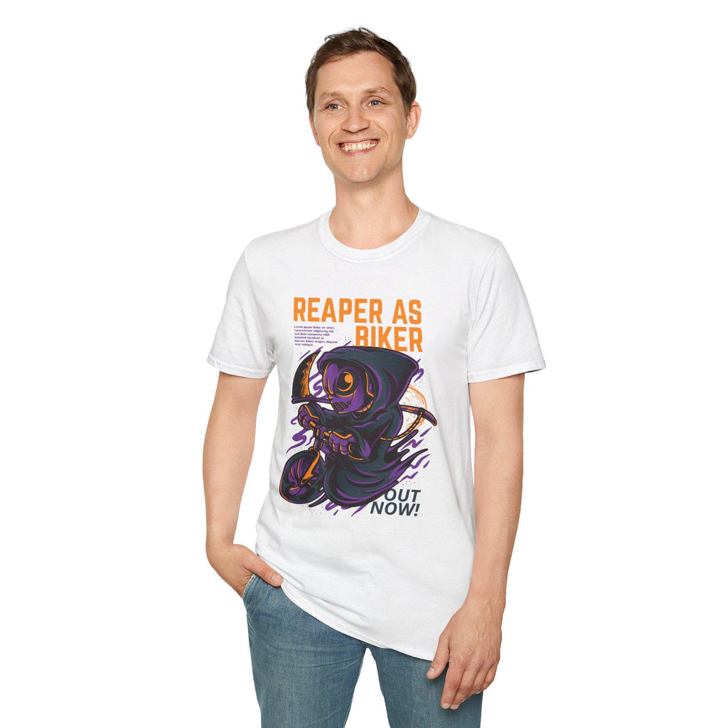 Reaper as Biker T-Shirt | Grim Reaper Motorcycle Illustration