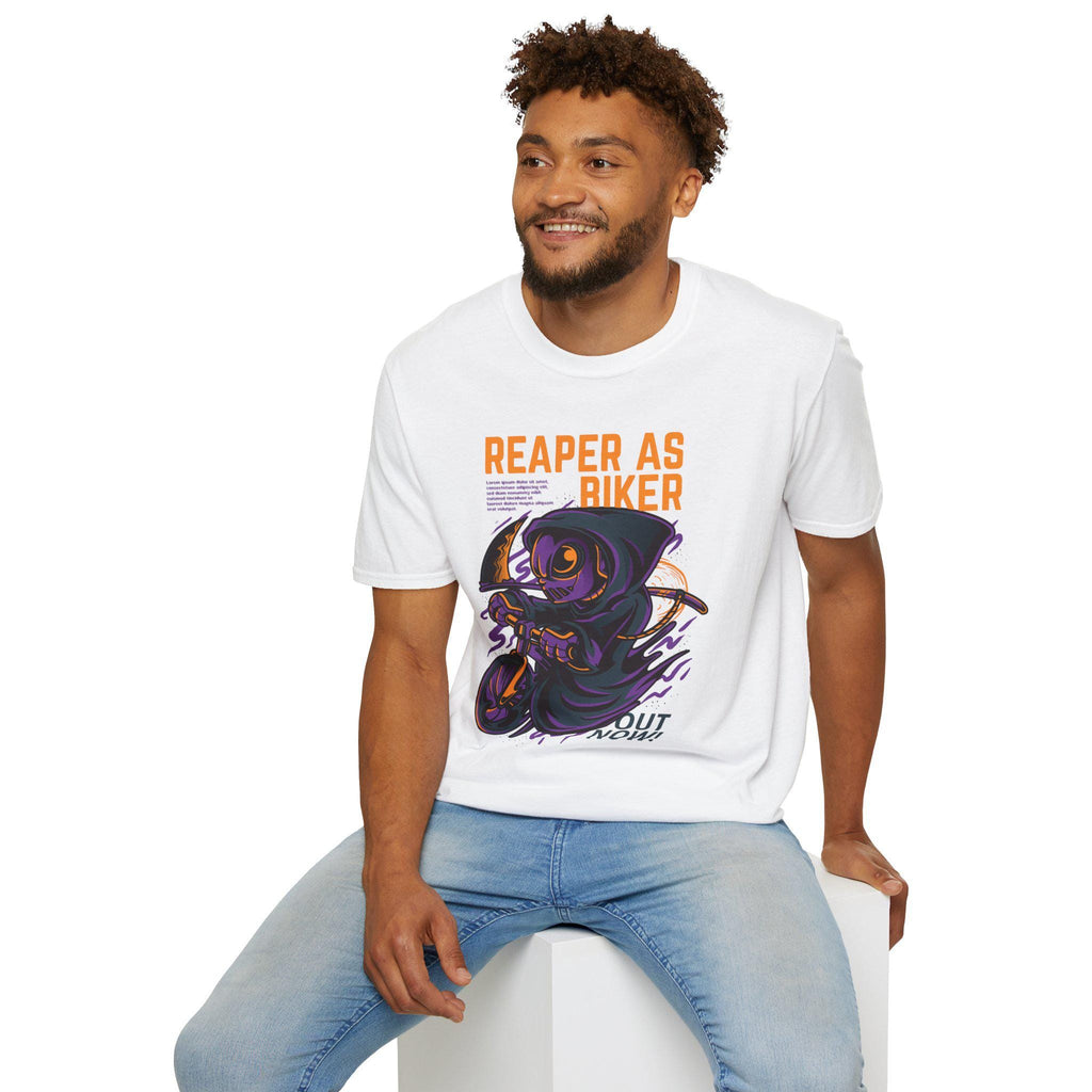 Reaper as Biker T-Shirt | Grim Reaper Motorcycle Illustration