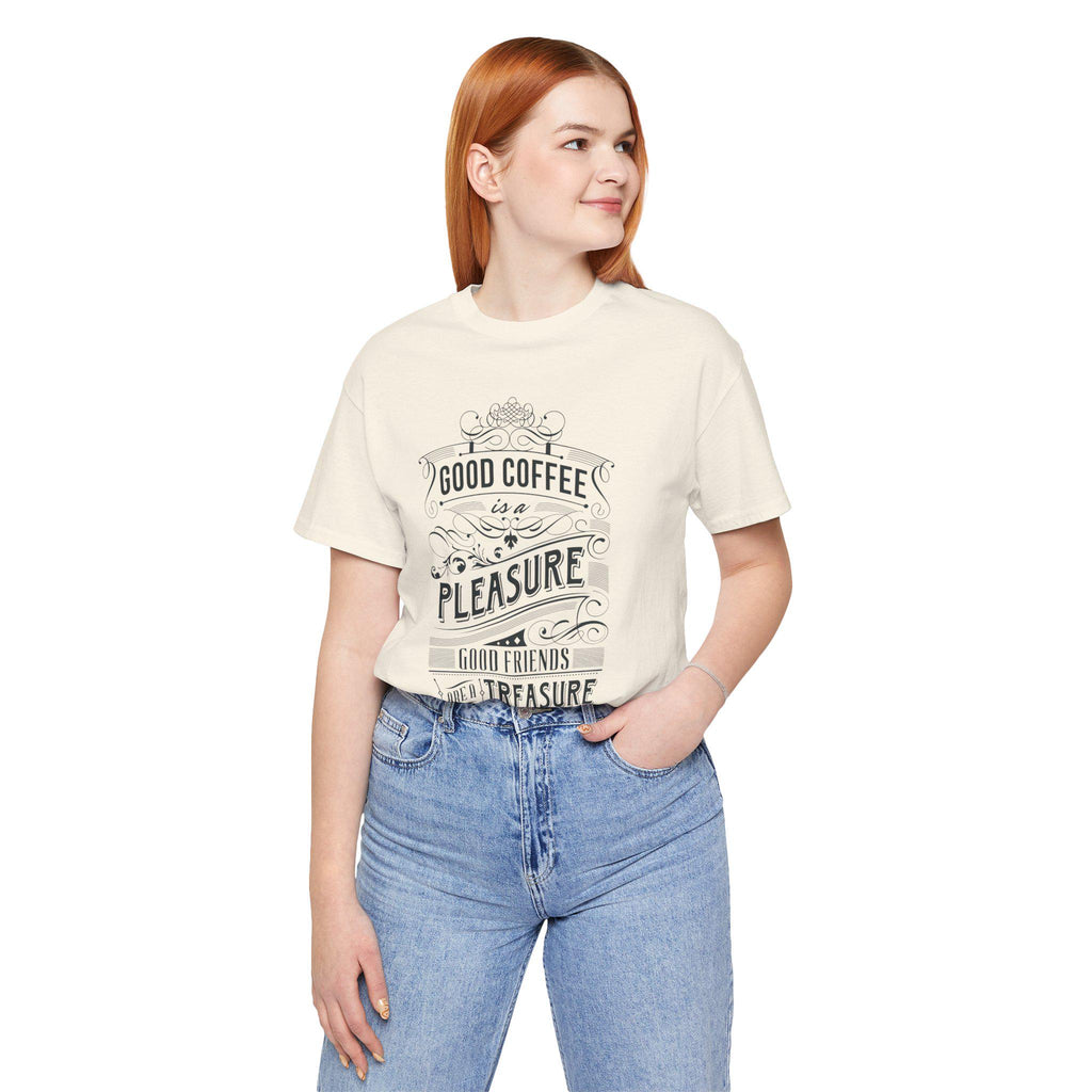 Vintage Coffee Slogan Tee | Lightweight Jersey Shirt, Airlume Cotton