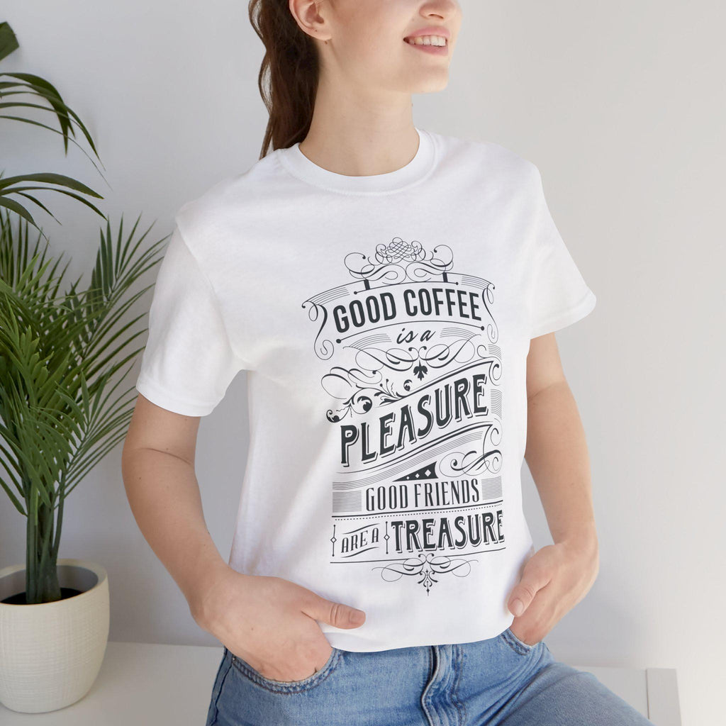Vintage Coffee Slogan Tee | Lightweight Jersey Shirt, Airlume Cotton