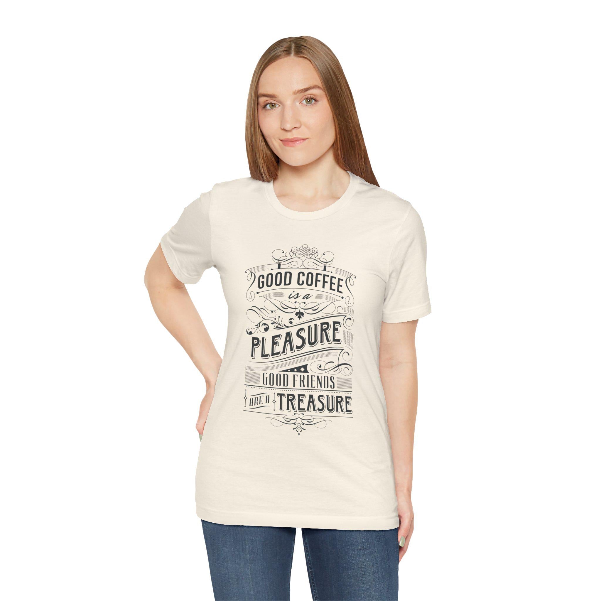 Vintage Coffee Slogan Tee | Lightweight Jersey Shirt, Airlume Cotton