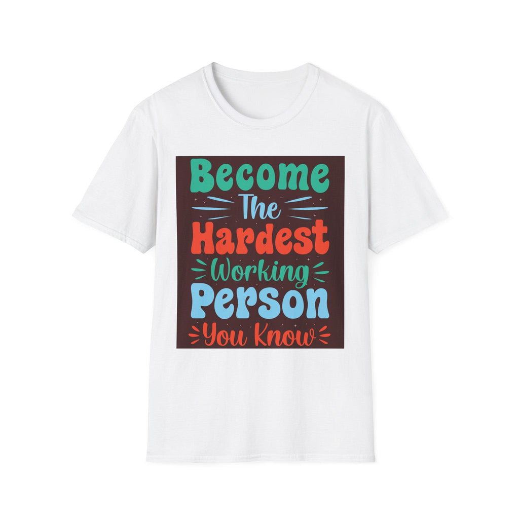 Bold Hand-Lettered Motivational Typography T-Shirt | Colorful Pep Talk Chest Print
