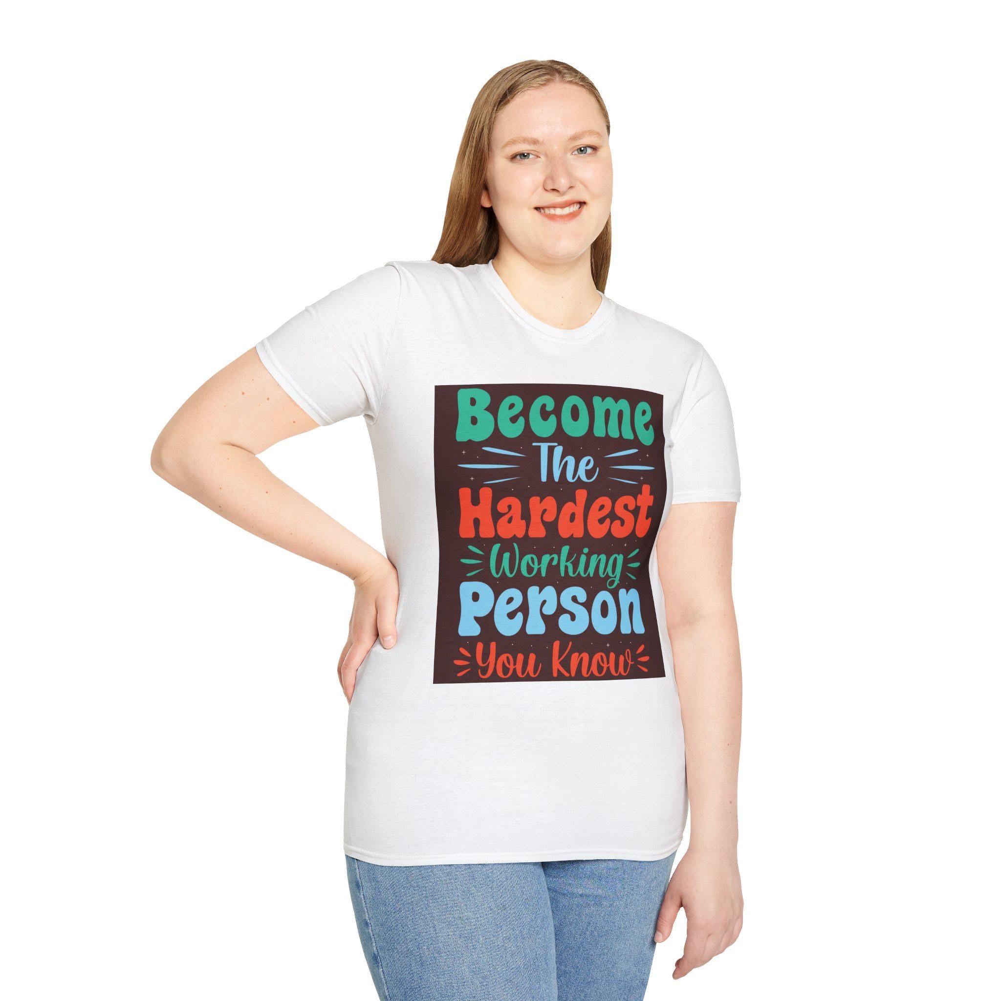 Bold Hand-Lettered Motivational Typography T-Shirt | Colorful Pep Talk Chest Print
