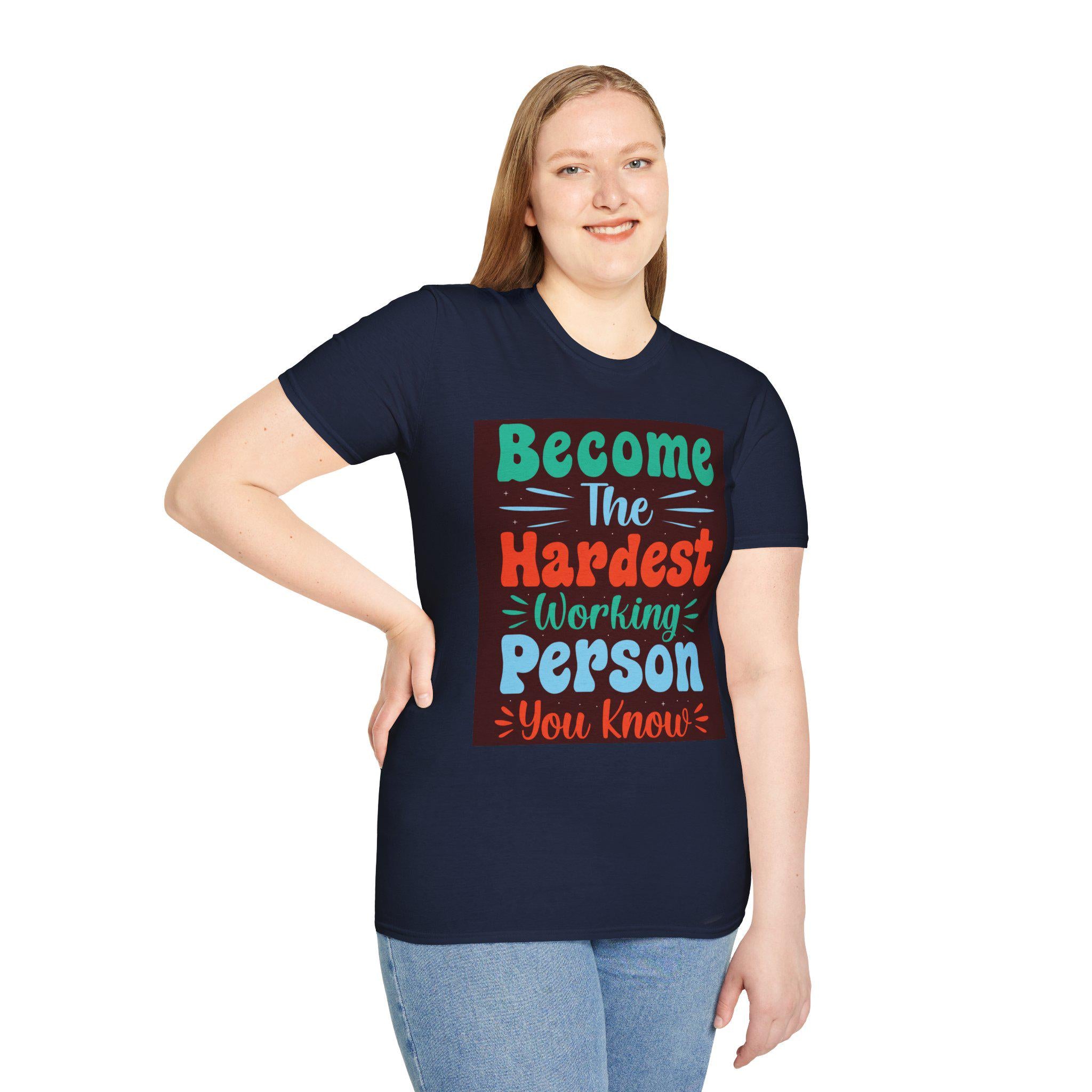 Bold Hand-Lettered Motivational Typography T-Shirt | Colorful Pep Talk Chest Print