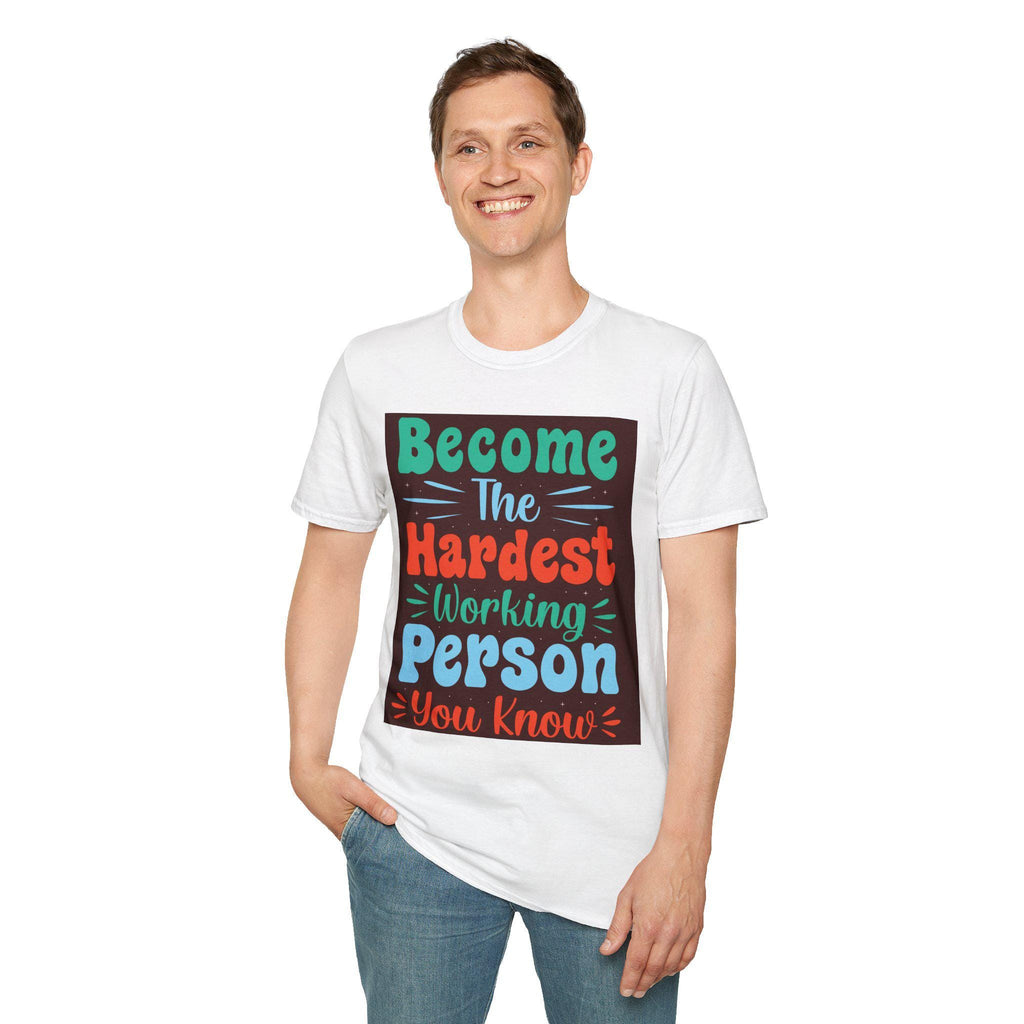 Bold Hand-Lettered Motivational Typography T-Shirt | Colorful Pep Talk Chest Print