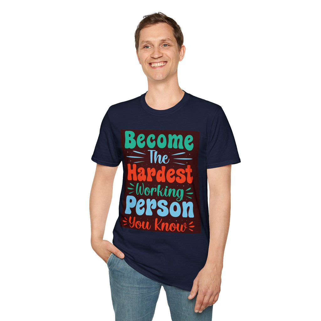 Bold Hand-Lettered Motivational Typography T-Shirt | Colorful Pep Talk Chest Print