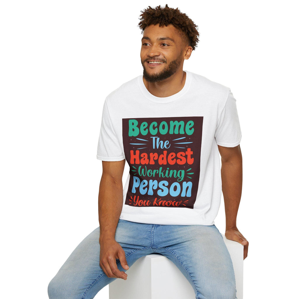 Bold Hand-Lettered Motivational Typography T-Shirt | Colorful Pep Talk Chest Print