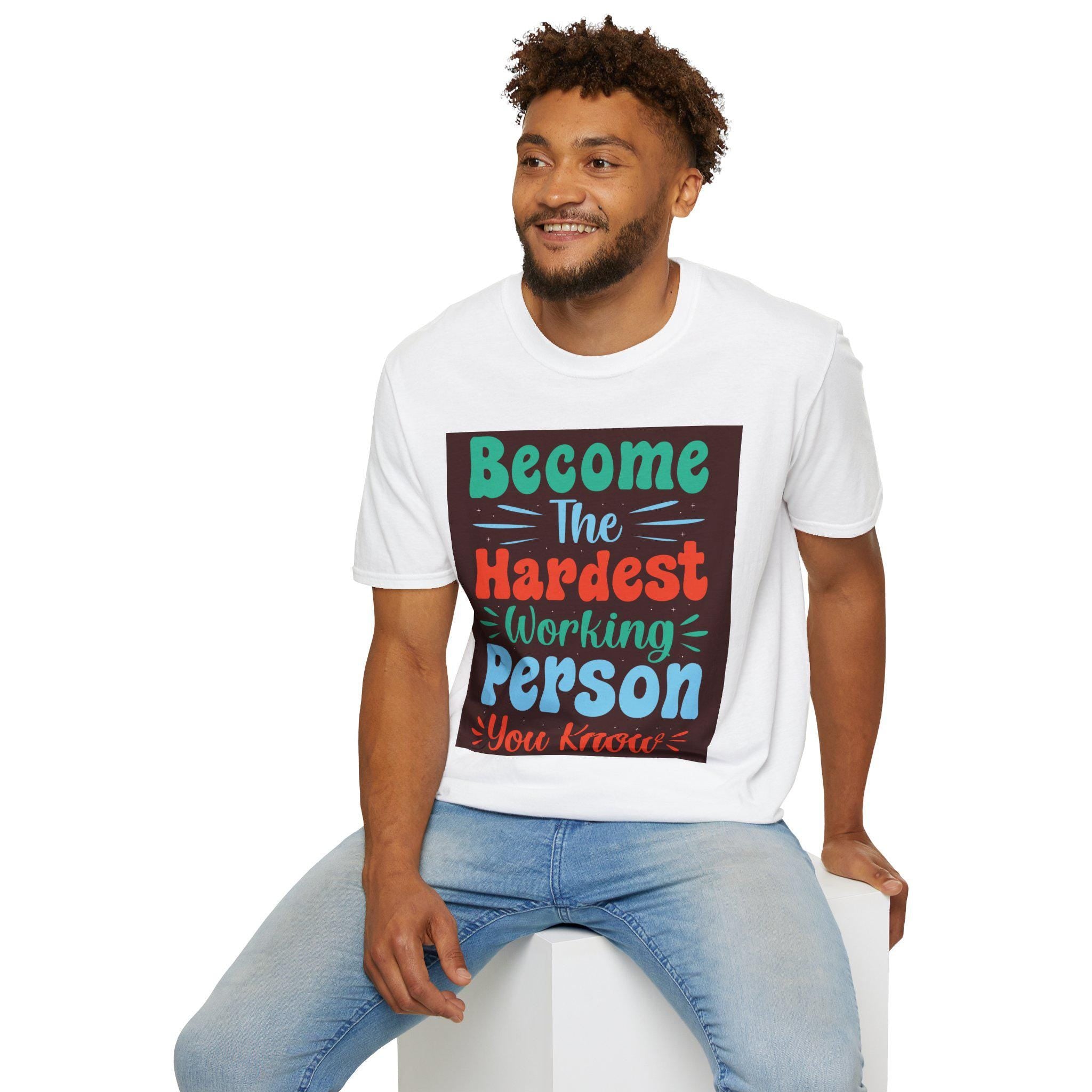 Bold Hand-Lettered Motivational Typography T-Shirt | Colorful Pep Talk Chest Print