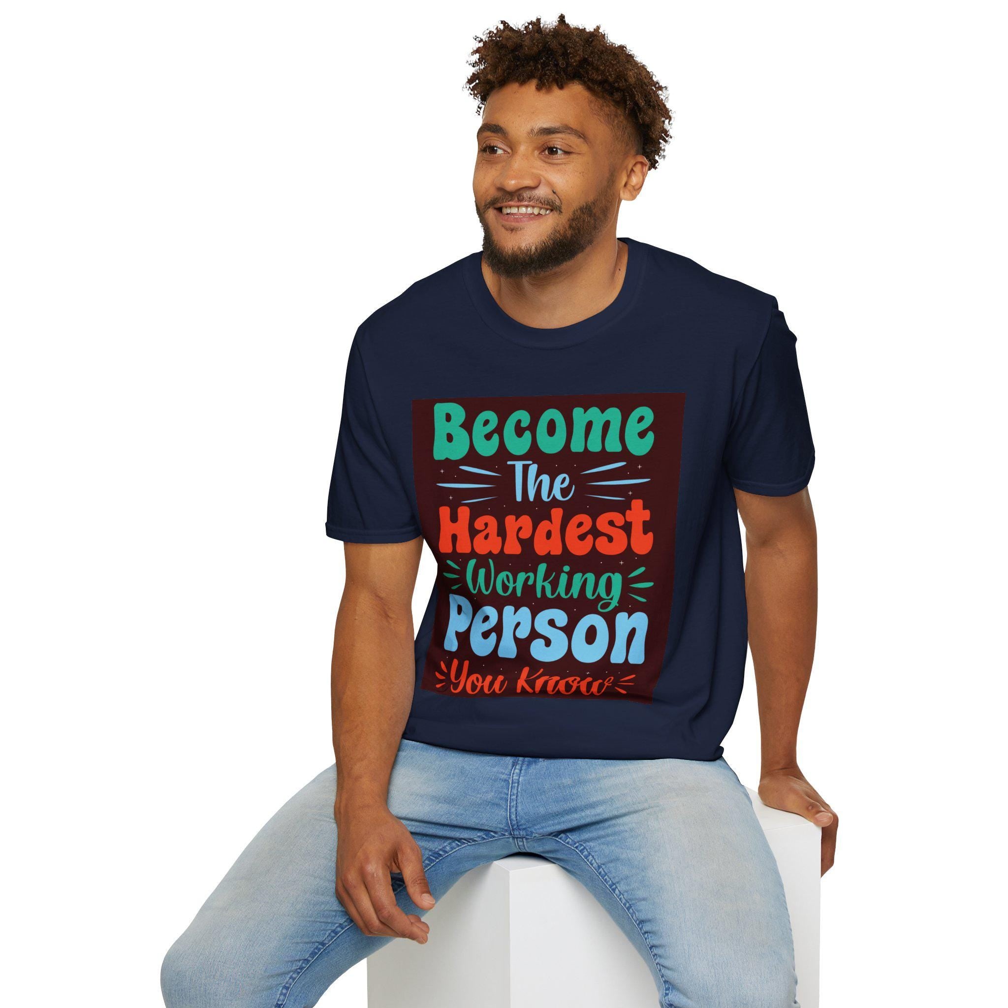 Bold Hand-Lettered Motivational Typography T-Shirt | Colorful Pep Talk Chest Print
