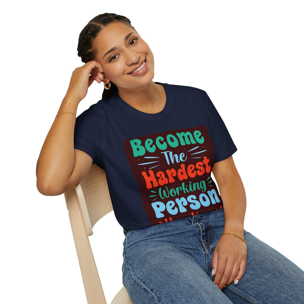 Bold Hand-Lettered Motivational Typography T-Shirt | Colorful Pep Talk Chest Print