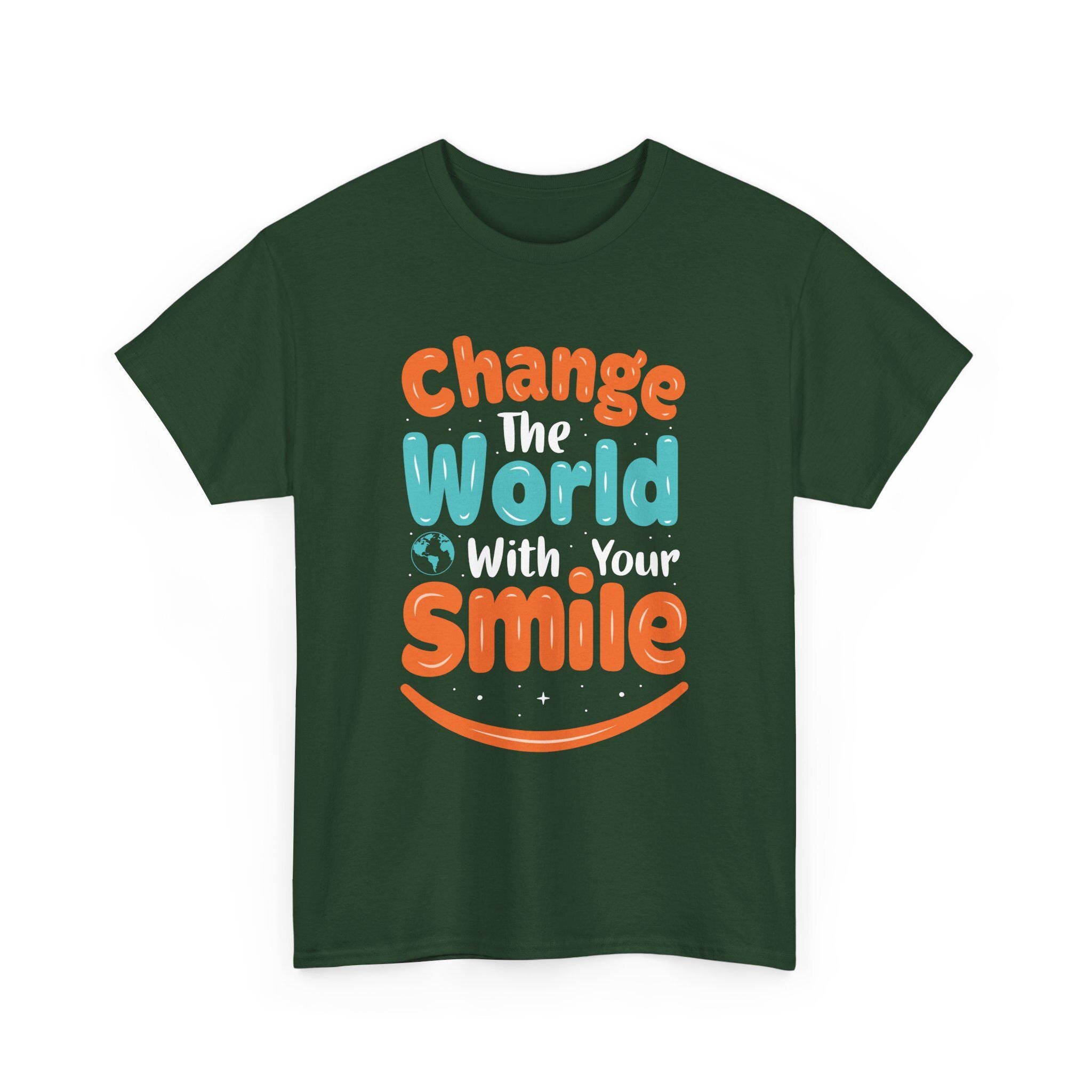 Change the World With Your Smile Shirt | Inspirational Quote Graphic Tee | Kindness Gift