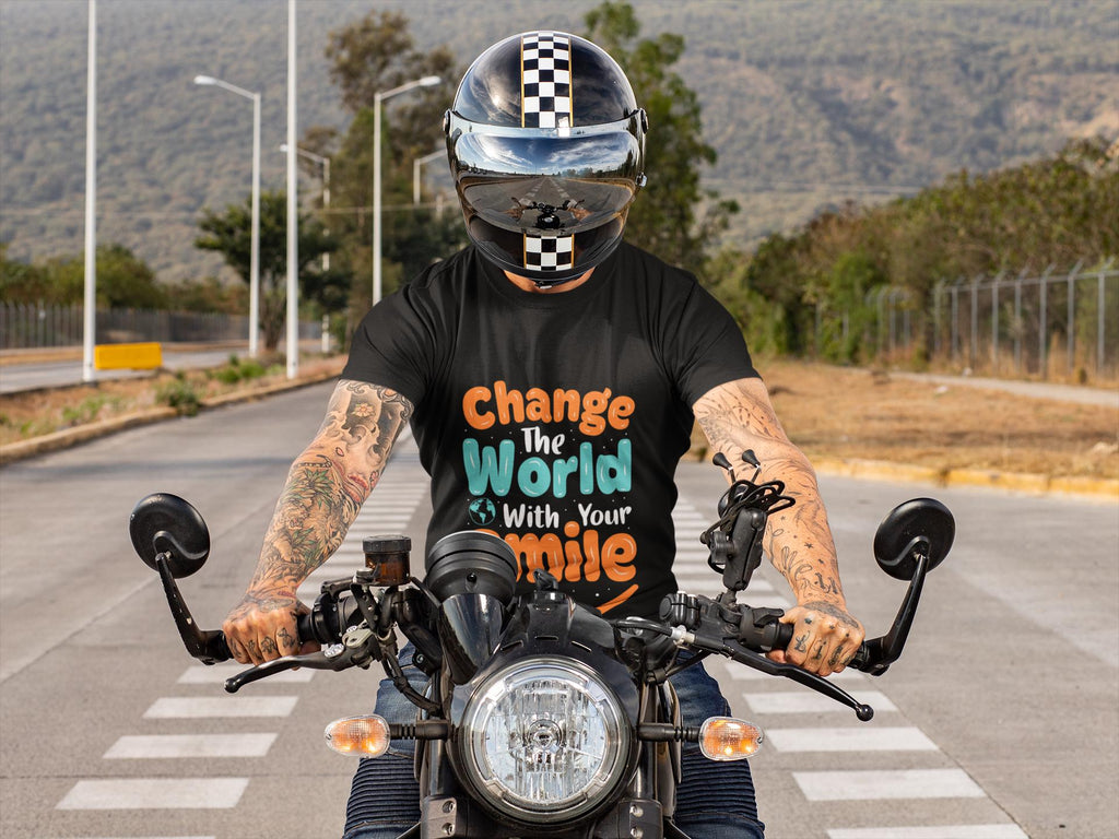 Change the World With Your Smile Shirt | Inspirational Quote Graphic Tee | Kindness Gift