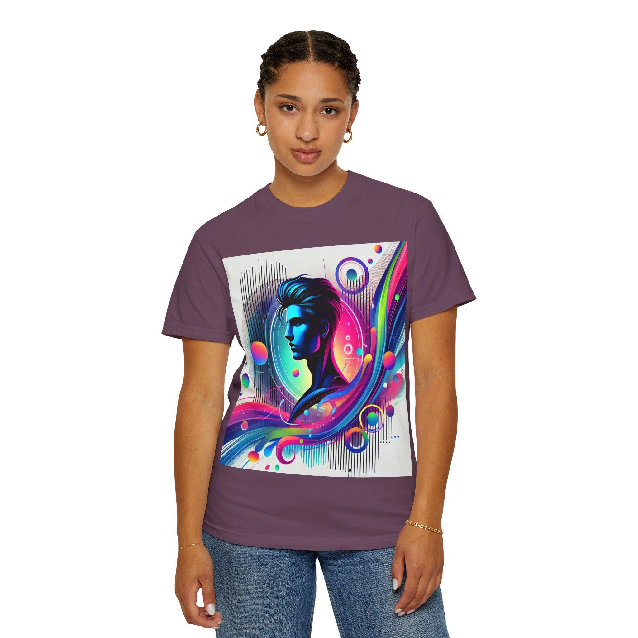 Abstract Graphic T-Shirt: Vibrant Art Tee, 100% Cotton, Unisex Casual Wear