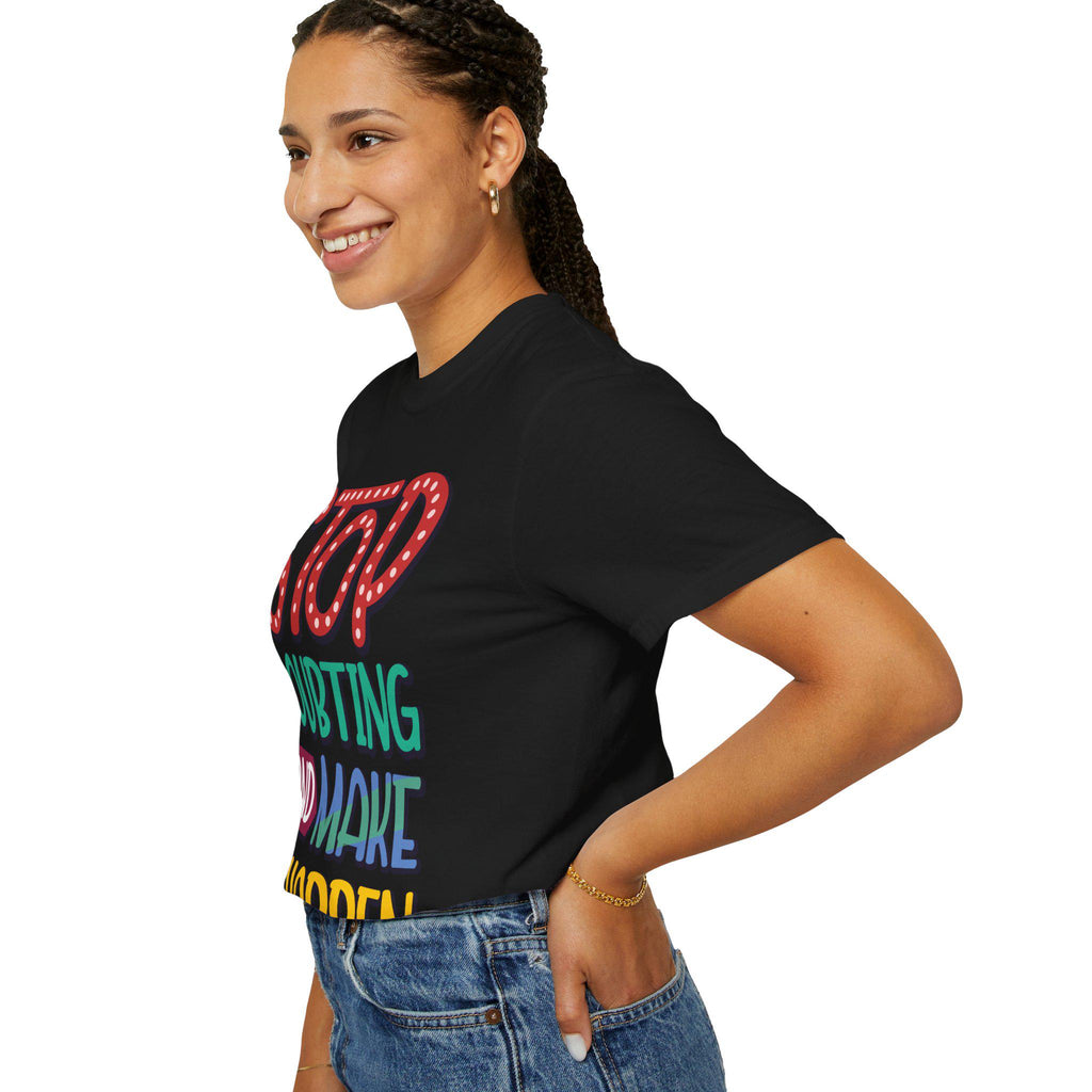Stop Doubting Make Happen Shirt | Vintage Motivational Graphic Tee
