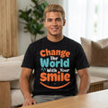 Kindness Smile Tee | Garment-Dyed Navy Cotton T-Shirt