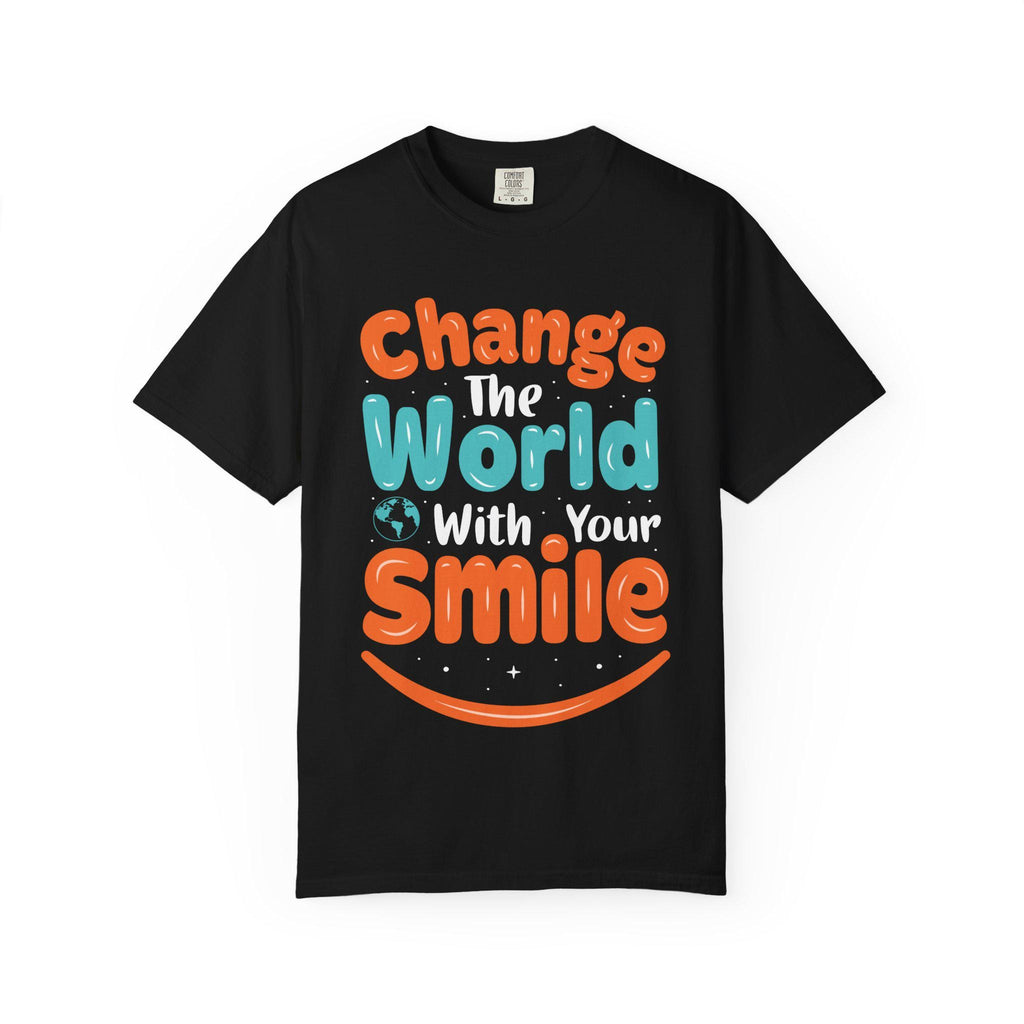 Kindness Smile Tee | Garment-Dyed Navy Cotton T-Shirt