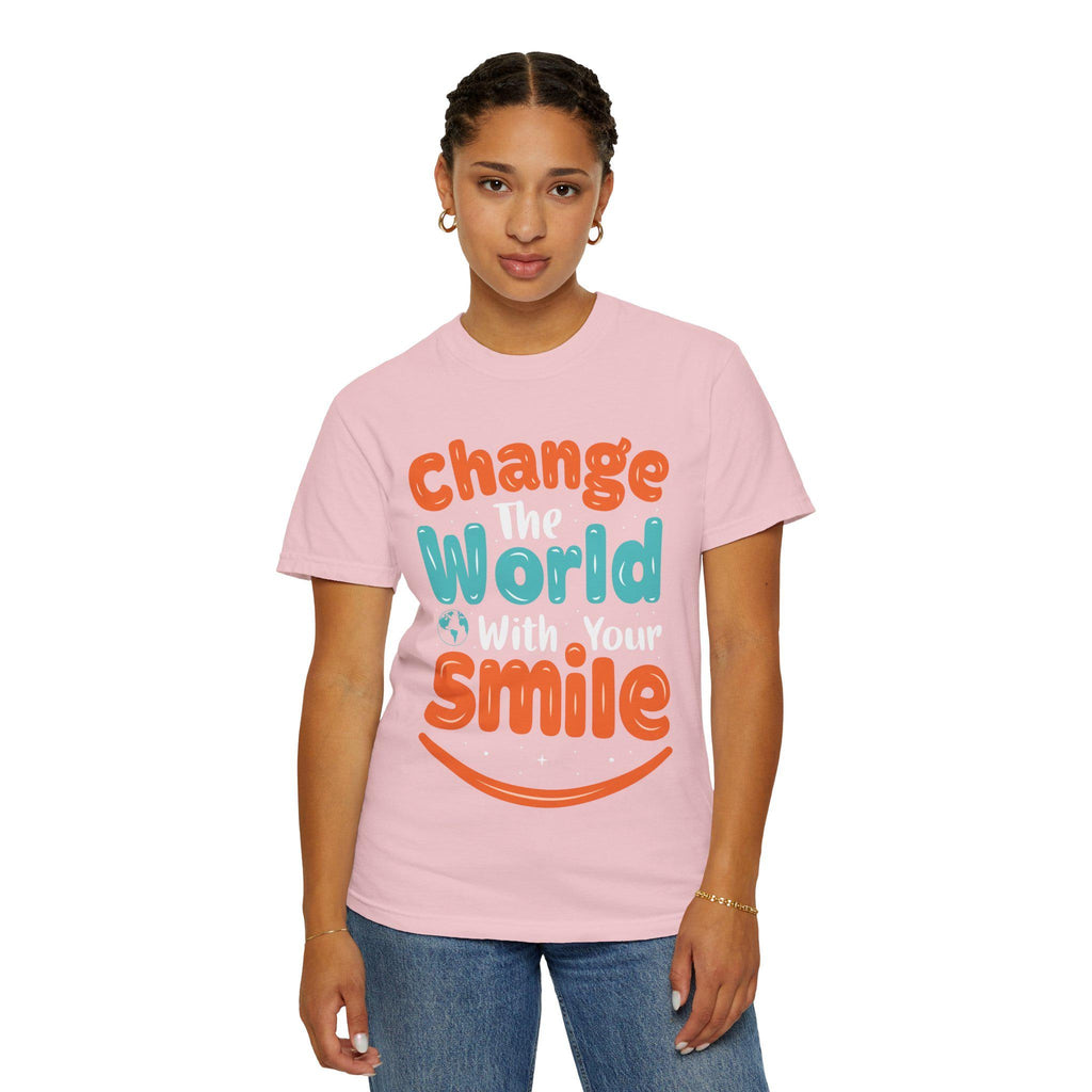 Kindness Smile Tee | Garment-Dyed Navy Cotton T-Shirt