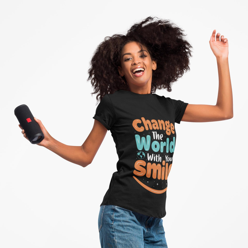 Kindness Smile Tee | Garment-Dyed Navy Cotton T-Shirt