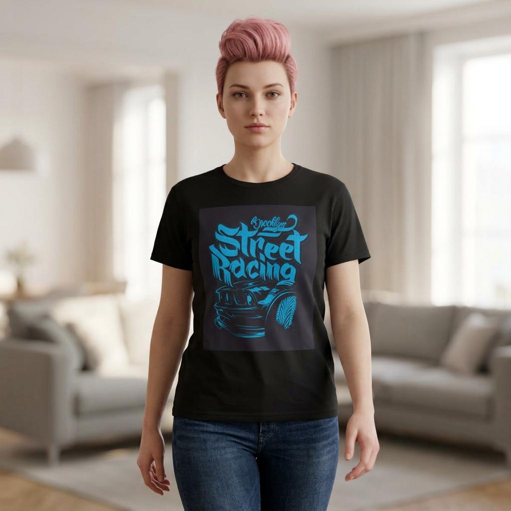 Street Racing Tee, Retro Muscle Car Graphic Shirt for Automotive Enthusiasts