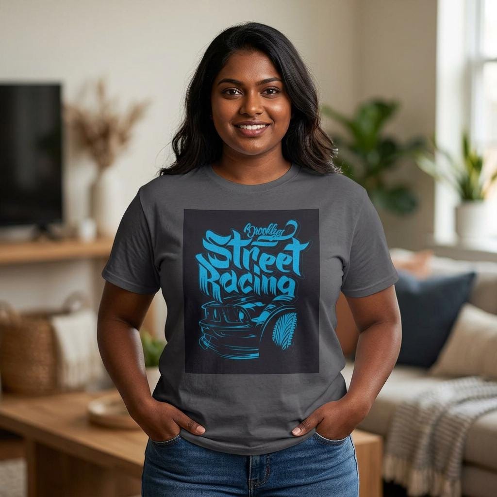 Street Racing Tee, Retro Muscle Car Graphic Shirt for Automotive Enthusiasts