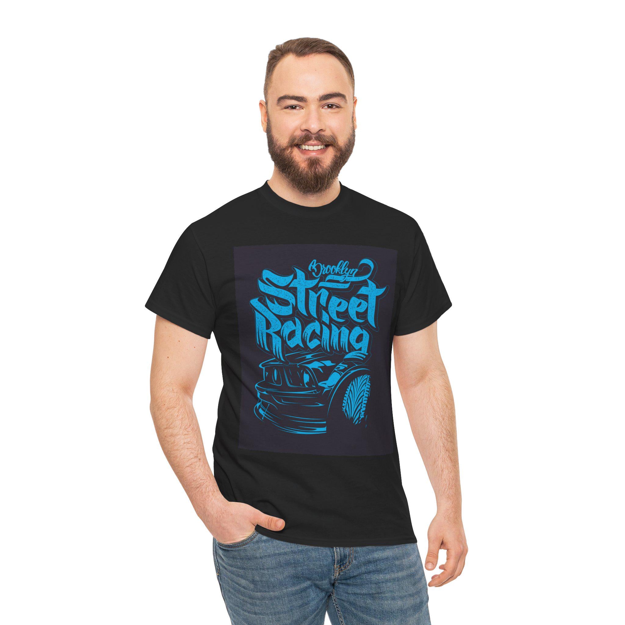 Street Racing Tee, Retro Muscle Car Graphic Shirt for Automotive Enthusiasts