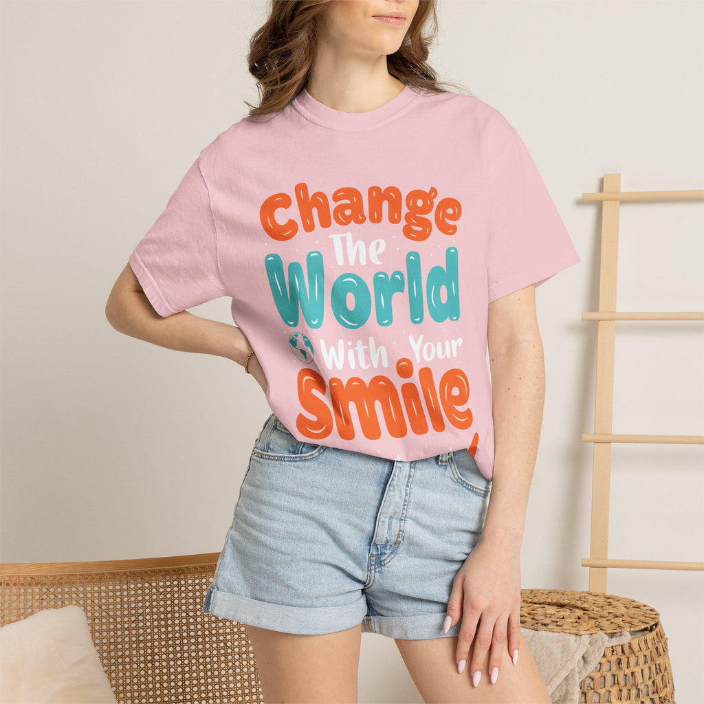 Kindness Smile Tee | Garment-Dyed Navy Cotton T-Shirt